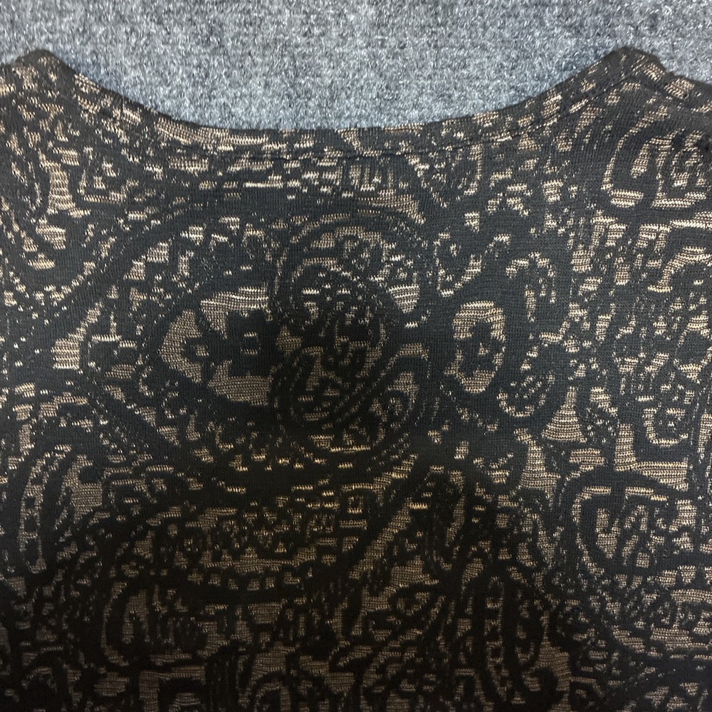 Chelsea Violet Midi Form Fitting Paisley Black Dress Women's Size Medium - Picture 8 of 10